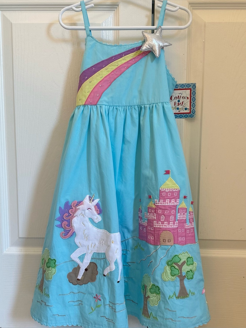 NWT girls cotton kids unicorn dress size 7